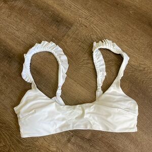 Aerie White Scoop Swimwear Bikini Top Size Medium